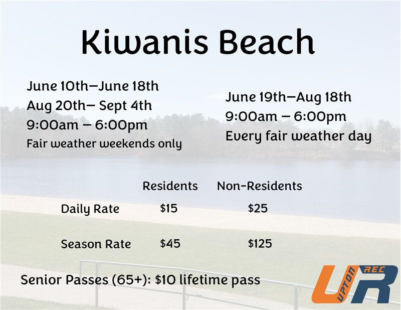 Kiwanis Beach Opening Schedule & Rates